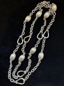 Stunning Michael Dawkins 925 Sterling Silver Massive Necklace 36" - 77.3g F2 - Picture 1 of 9