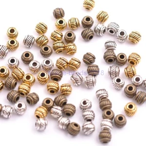 50 pezzi-100 pezzi argento tibetano e oro e bronzo, ciondoli distanziali perline 6 x 5 mm W3010 - Foto 1 di 8