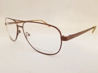 new PERRY ELLIS PE 375 eyeglasses Frame Brown 59mm MEN Aviator Designer Optical - Image 1 of 3