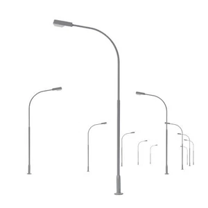 Lámparas de calle de metal a escala 1:87 a escala 1:87 modelos de trenes LED blancas cálidas - Imagen 1 de 7