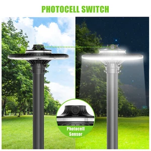 150W LED Post Top Light Dusk to Dawn Outdoor Garden Parking Lot Street Pole Lamp - Picture 1 of 11