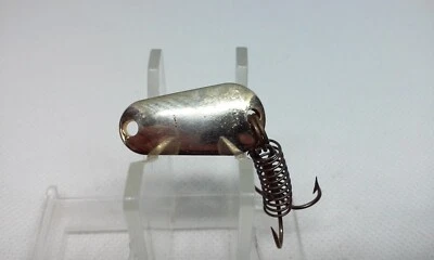 Vtg SENECA WOB L RITE Style Gold 1 1/16" Wobble Wiggle Spoon 1/8oz Fishing Lure - Image 1 of 4