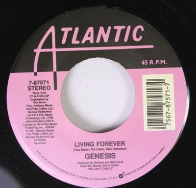 Rock 45 Genesis Living Forever On Atlantic - Image 1 of 2