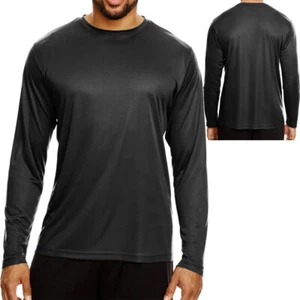 Mens Long Sleeve Base Layer T-Shirt Moisture Wicking XS-XL 2X 3X 4X NEW - Picture 1 of 14