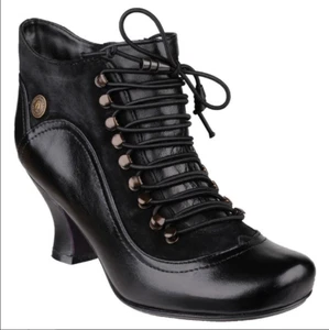 Hush Puppies Vivianna Boots Size 8 Black Goth Witchy Victorian style - Picture 1 of 6