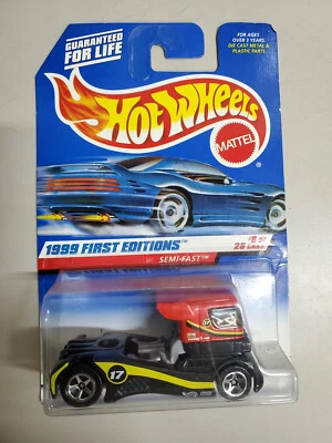 1999 Hot Wheels #914 First Editions 8/26 SEMI-FAST Black/Red Variation 5 Spk New - Image 1 of 2
