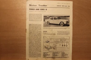 Original HUMBER HAWK SERIE 3 (1963) Motorhändler Servicedaten Nr. 415 - Bild 1 von 1