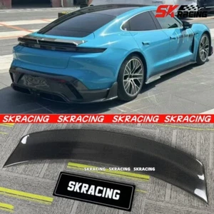 Real Carbon Rear Trunk Lips Spoiler Wing Body Kits Fits Porsche Taycan 2020-2024 - Picture 1 of 20