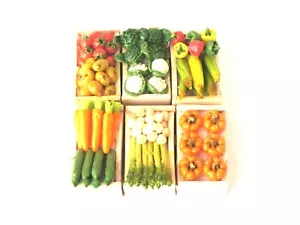 Légumes Caisses pour Votre Fairy Jardin - Choix De Légumes - Tout Neuf Éléments - Picture 1 of 3