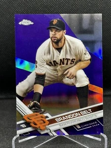 2017 Topps Chrome Purple Refractor /299 Brandon Belt #176 Giants - Picture 1 of 2