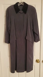 Vintage Anne Klein ll Petites Women's Black Dress Trench Coat - Picture 1 of 9