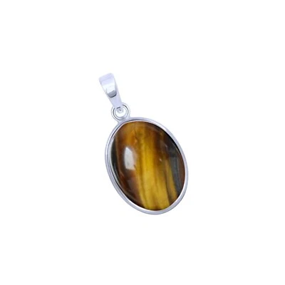 Подвеска в виде тигрового глаза овальной формы из стерлингового серебра 925 пробы ювелирные изделия бохо ручной работы - Изображение 1 из 4