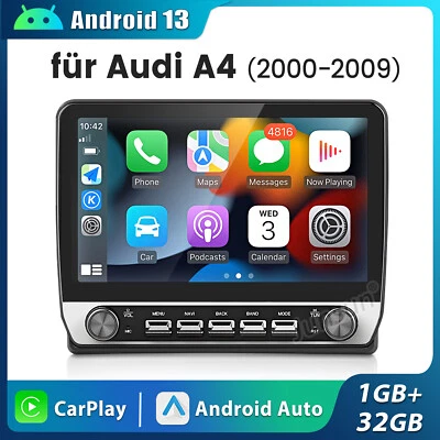 Für Audi A4 S4 RS4 00-2009 Carplay Android 14 Autoradio GPS Navi WIFI BT FM DAB+ - Bild 1 von 4