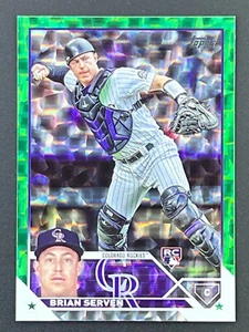 Lámina de hielo verde BRIAN SERVEN RC 2023 Topps serie 1 #41 /499 Colorado Rockies - Imagen 1 de 2