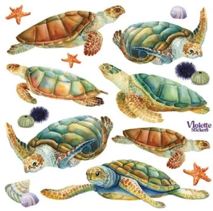Violette Stickers Sea Turtles Reptiles Craft Planner Supply Scrapbook Ocean Life - Picture 1 of 2