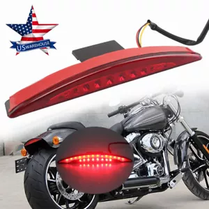 Red LED Brake Tail Lights Custom For Harley Davidson Breakout CVO FXSBSE 2013-17 - Foto 1 di 16