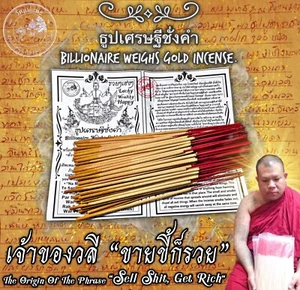 Amulet Buddha Billionaire Weighs Gold Incense Prayer Magic Thai Talisman Fortune - Picture 1 of 14