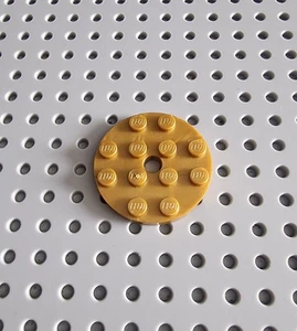 Placa Lego redonda 4x4 agujero en el centro oro perla 1 pieza placa redonda 60474 A201 - Imagen 1 de 1