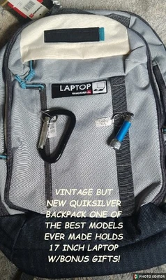 NEW/NWT 30L 17" COMPUTER+ BLACK SCHOOL/DAY DOCTRINE QUIKSILVER BACKPACK +BONUSES - Image 1 of 4