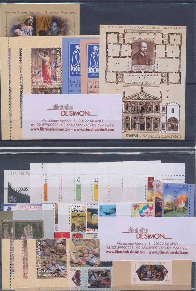 2008 Vatican, Complete Year 29 Values + 6 Sheets + 1 Booklet - MNH ** - Image 1 of 1