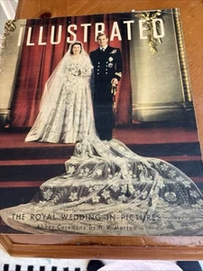 Pre-Wedding, Marriage Of Queen Elizabeth II Color Insert +B&W Pix 2 Publications - Picture 1 of 8
