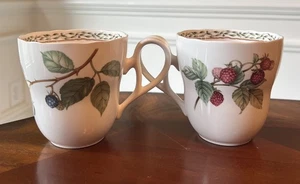 2 qty Noritake Large Mugs 3 5/8" Royal Orchard Porcelain Japan 9416 - Picture 1 of 9