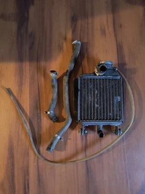 1982 Yamaha YZ125 полный радиатор в хорошем состоянии со шлангами и зажимами - Изображение 1 из 2