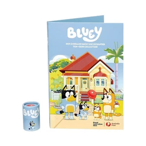 $1 Bluey 10 Monedas Tubo Sellado Sin Abrir + Juego de Carpetas Posibilidad de una Moneda de Color UNC - Imagen 1 de 4
