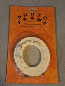 Vintage 1980s 1990s stoneware pottery nautical oval tabletop picture frame - Picture 1 of 16