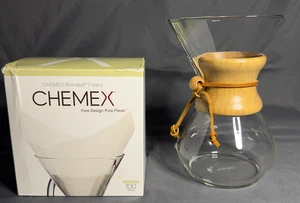 Chemex Glas Pour Over Kaffeemaschine 6 Tassen 30 Unzen Kaffeemaschine mit Filter - Bild 1 von 4