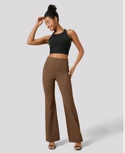 Halara Flex High Waisted Back Side Pocket Slight Flare Work Pants Size Small. - Picture 1 of 7