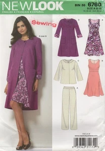 New Look Sewing Pattern 6760 Coat Jacket Trousers & Dress Flared Size 8 - 18 New - Picture 1 of 13