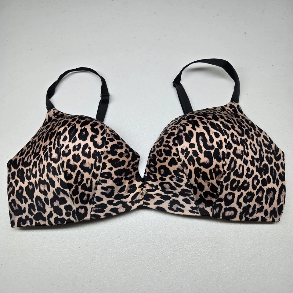 Victoria's Secret Women Bra 38DD Black Cheetah Animal Wireless Convertible - Image 1 of 4