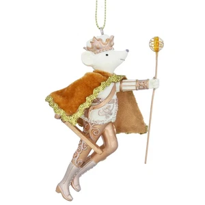 Gisela Graham Nutcracker King Rat Gold Hanging Christmas Tree Decoration NEW - Picture 1 of 1