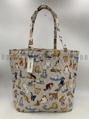 Bolso de Mano Vera Bradley Para Mujer A Kitty Cat's Life Meow Grand Beige #9918C Foto 1 de 4