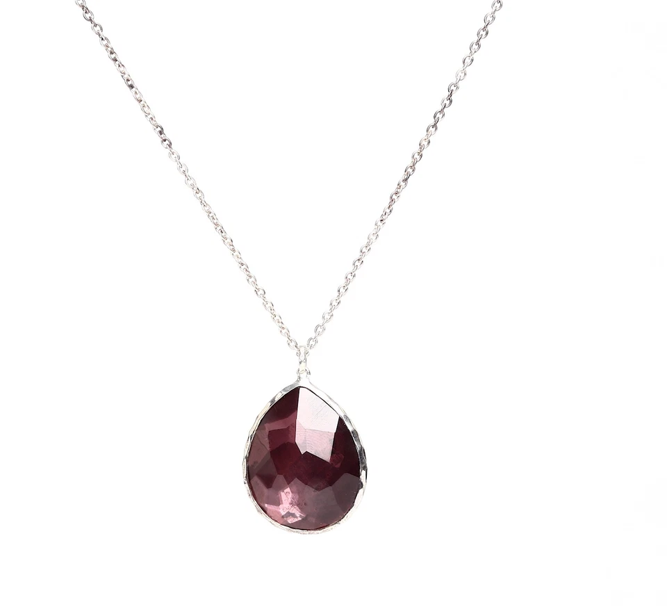 Ippolita Women's Silver Burgundy Crystal Drop Pendant Necklace W1311 - Image 1 of 2