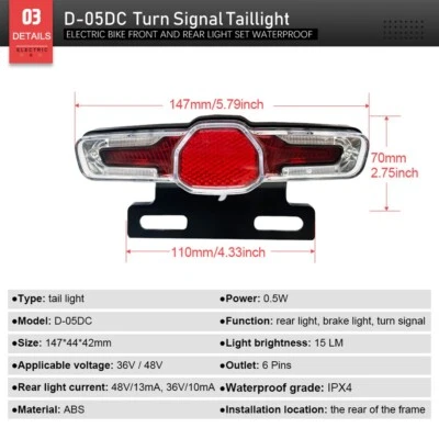 EBKE Waterproof Cable Light Set with Horn for Bafang Center Motor01 02 HD - Image 1 of 4