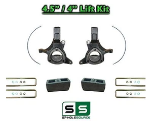 4.5"/ 4" Spindle FULL LIFT KIT FOR 07 - 16 Chevy Silverado GMC Sierra 1500 2WD - Foto 1 di 2