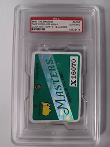1997 THE MASTERS BADGE TICKET PASS TIGER WOODS PGA WIN #4 MAJOR #1 PSA AUTHENTIC - Picture 1 of 2