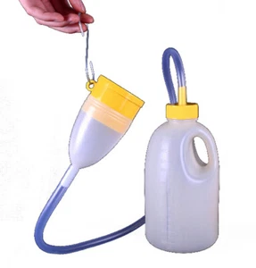 Contenitore drenaggio notturno bottiglia orinatoio pipì letto maschio camionista viaggio 58 oz - regalo - Foto 1 di 11