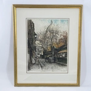 Robert Kashmir Original Etching Signed Paris Sacre Coeur #1 Framed Matted - Picture 1 of 9