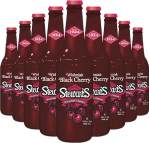 Stewart's Black Cherry Soda 12 fl oz 12 Glass Bottles - Bild 1 von 1