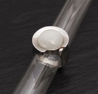 Edelstahl Ring mit Mondstein 16 17 18 19 20 21 mm Edelstein 316 Steinschatz - Bild 1 von 3