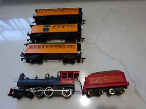TYCO HO Hooterville C&FW 4-6-0 Steam Locomotive & Tender w Passenger Cars Parts - Picture 1 of 14