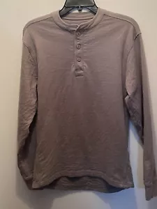 Mountain Khakis 3 Button Henley Gray Size Small Cotton Blend Lined Long Sleeve - Picture 1 of 10