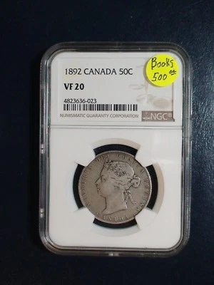 1892 Canada Half Dollar NGC VF20 BETTER DATE SILVER 50C Coin PRICED TO SELL! - Image 1 of 4
