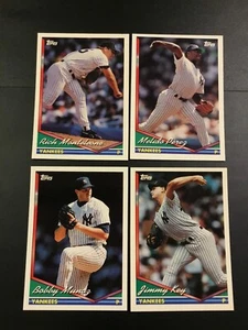 1994 Topps Rich Monteleone, Gerald Williams, Spike Owen, Jimmy Key Yankees Lot - Picture 1 of 1