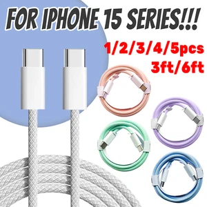 Brand New USB-C Fast Charger Cable Braided Charging Cord For iPhone 15 Series - Photo 1 sur 15