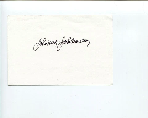 John Hart Lone Ranger Cowboy Western Star Jack Armstrong Signed Autograph Cover