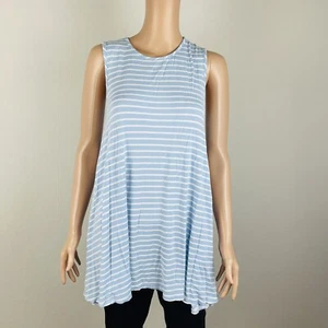 Pinc Women’s Blue & White Striped Sleeveless Tunic Size Large Q26 - Picture 1 of 7